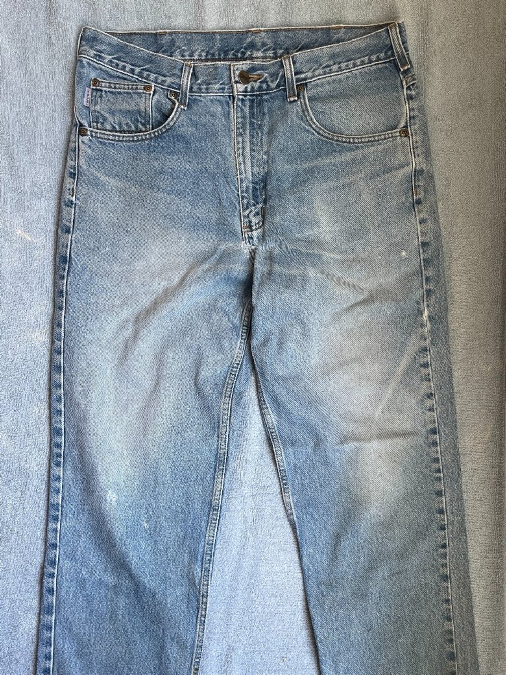 Carhartt Mens Relaxed Fit Straight Leg Jeans Light Wash 35x32